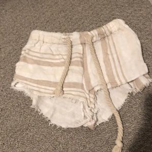 Distressed Patterned Draw-string Shorts